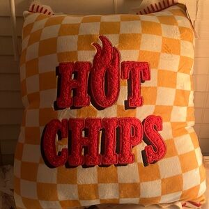 Yellow and Red Checkered Hot Chips Pillow